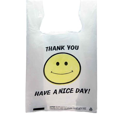 smiley face plastic bags.